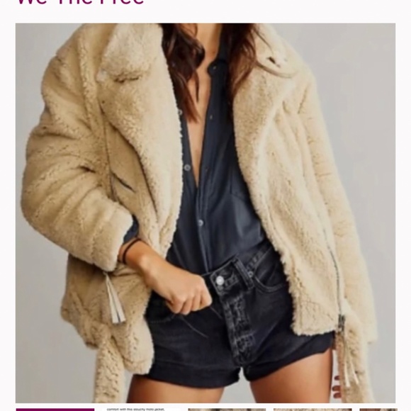 We The Free Jackets & Blazers - We The Free Shearling Moto Jacket Women’s Size Small